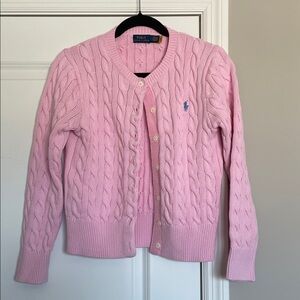 Polo by Ralph Lauren Light Pink Cable Knit Cardigan